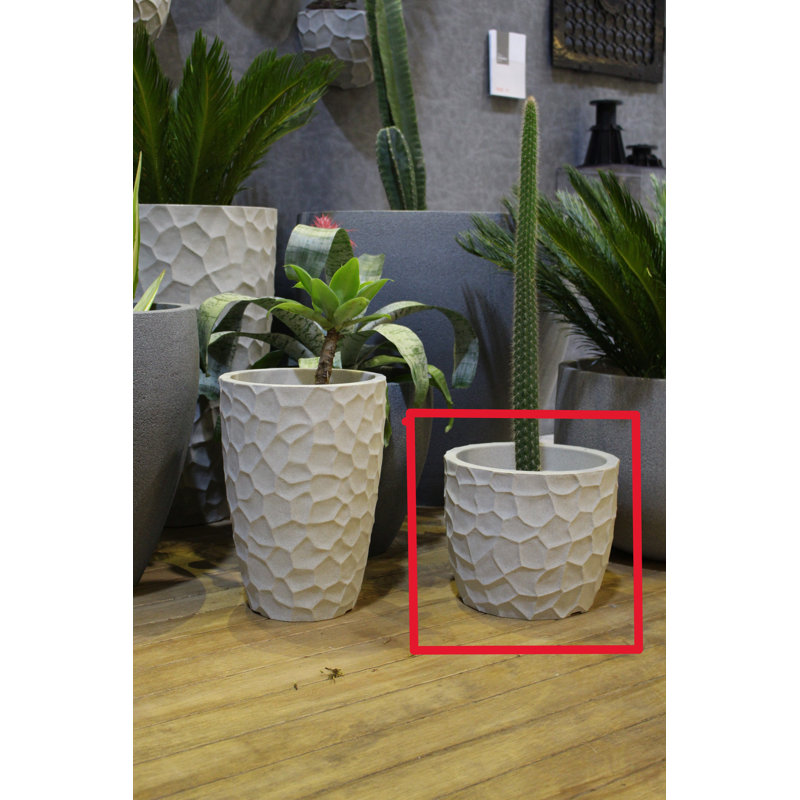 Ebern Designs - Prisma Round Planter, 13" H x 16.5" W x 16.5" D