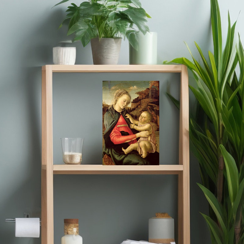 The Virgin And Child C.1465-70 Abstract Contemporary Portrait Wall Art Print by Sandro Botticelli - Wrapped Canvas Print