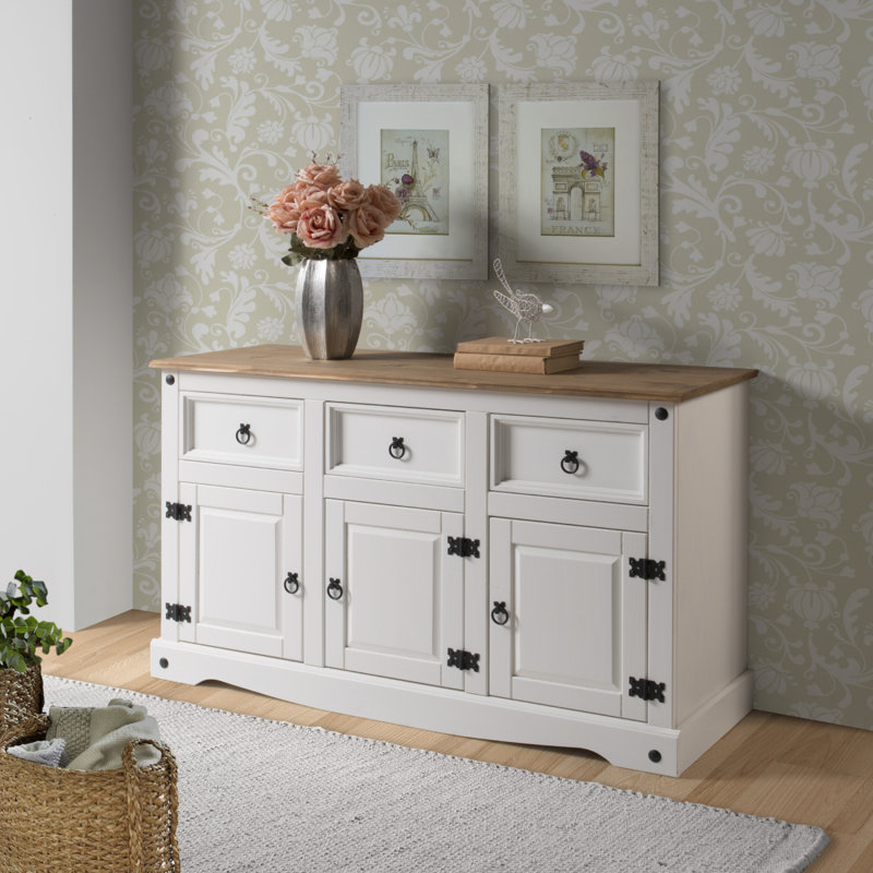 Corona 65.91'' Sideboard,  White Wash, 29.88" H x 49.25" W x 15.75" D