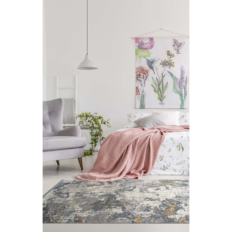 Modern, Abstract, Cut Pile Rectangle Area Rug