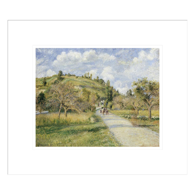 The Highway (La Cote du Valhermeil Auvers-sur-Oise) par Camille Pissarro, impression giclée encadrée, H 13,75 po x l 15,79 po