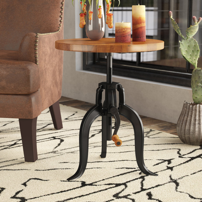Pedestal End Table, Chestnut