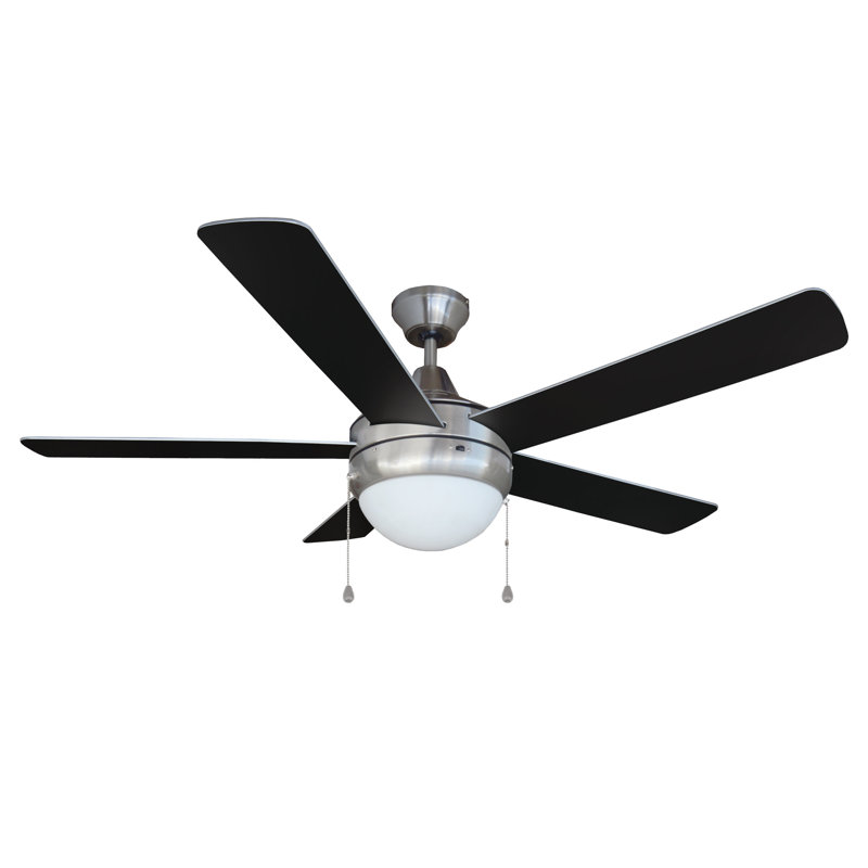 Ventilateur de plafond d'intérieur contemporain DEL en nickel brossé de 52 pouces Sadie