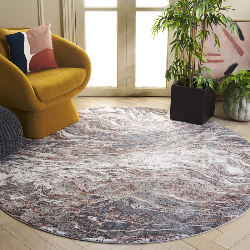 Vogue Performance Abstract Rug, Round 6'7"