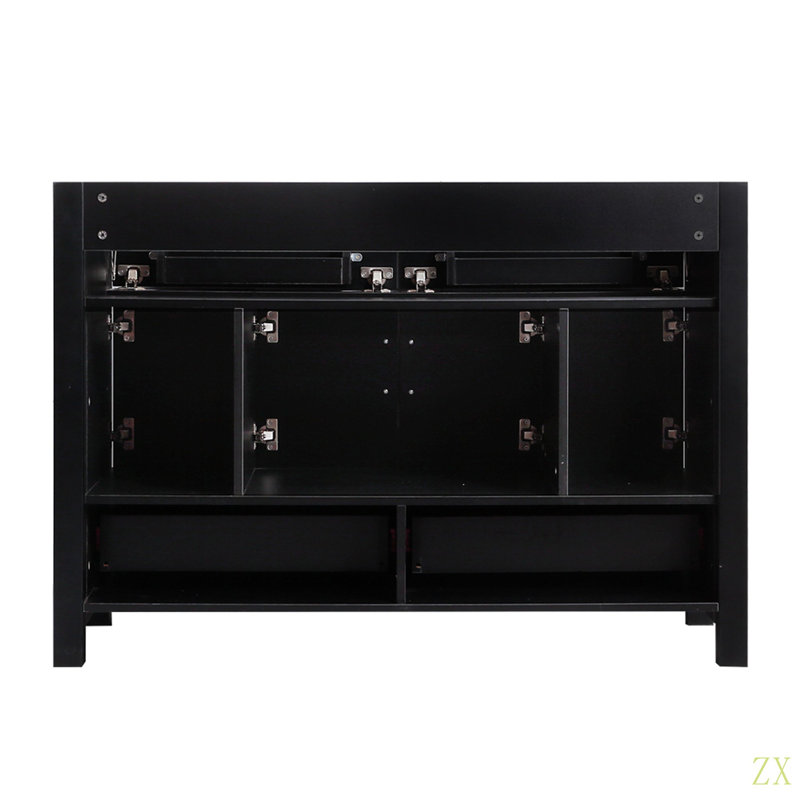 Meuble-lavabo 48 po. Armoire de rangement abondante - 4 portes à fermeture douce et 4 tiroirs (excluant le lavabo en céramique)