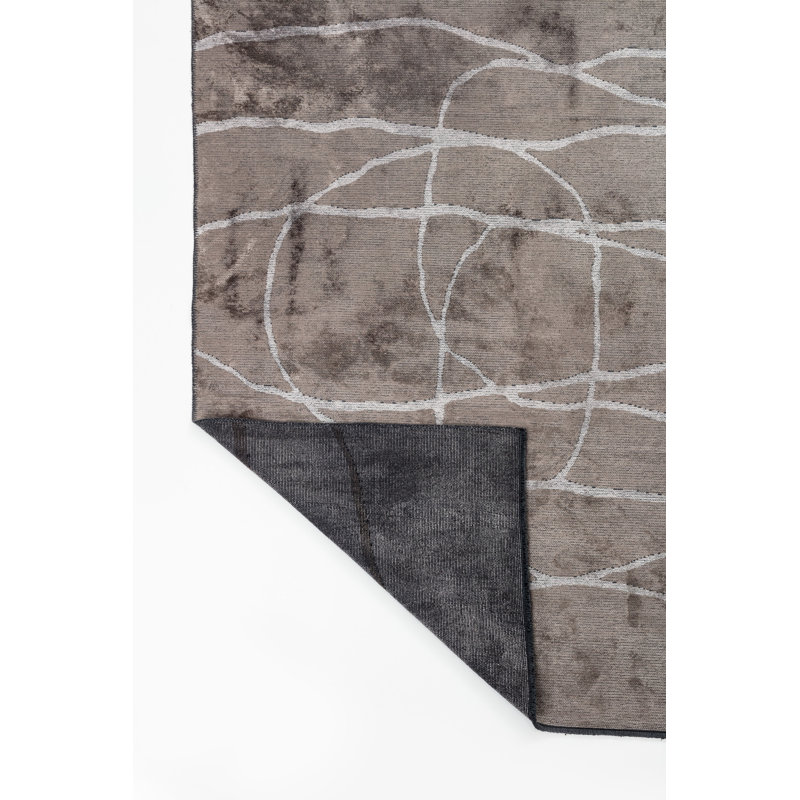 Rapture Brown/Gray Luxury Area Rug, Rectangle 7'10" x 9'10"