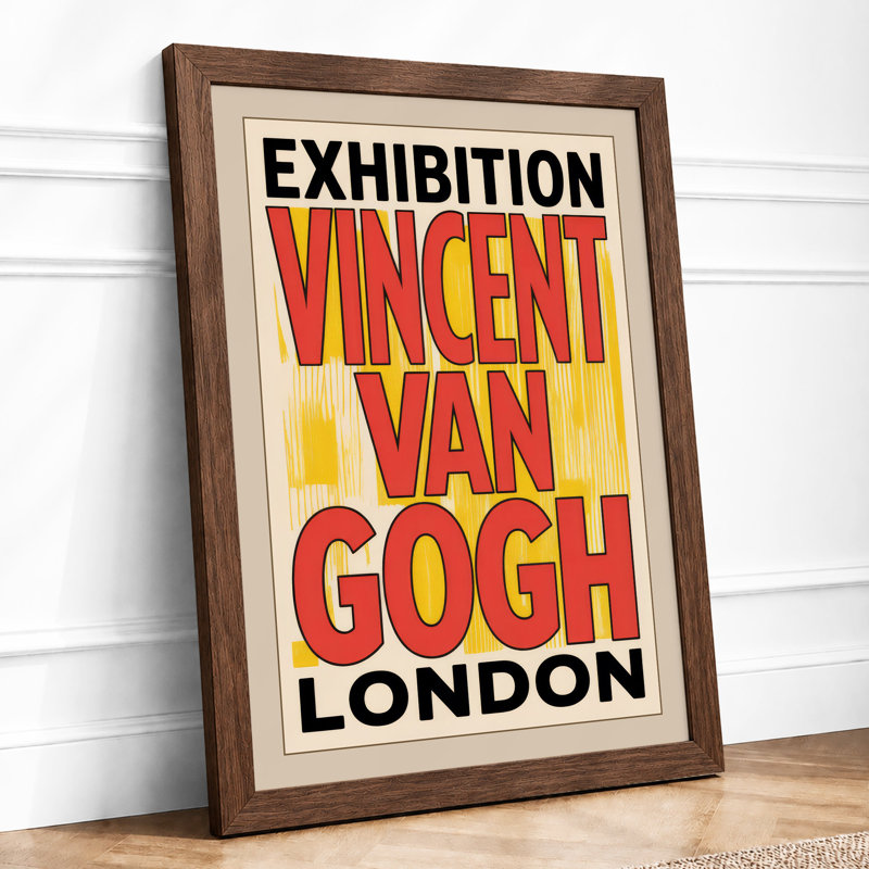 Vincent Van Gogh Exhibition Typography - Print, Walnut, A4 - 29.7 x 21.0 cm