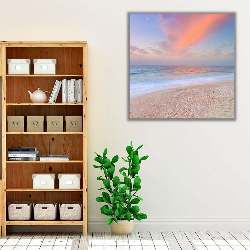 Beach Sunset - Canvas Print Wall Art, 12" H x 12" W