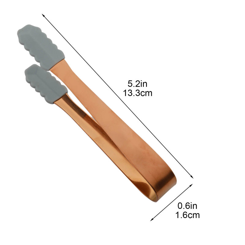 Veilleuse pinces à glace en acier inoxydable 304 Pinces à glace en silicone épaissie, Rose Gold