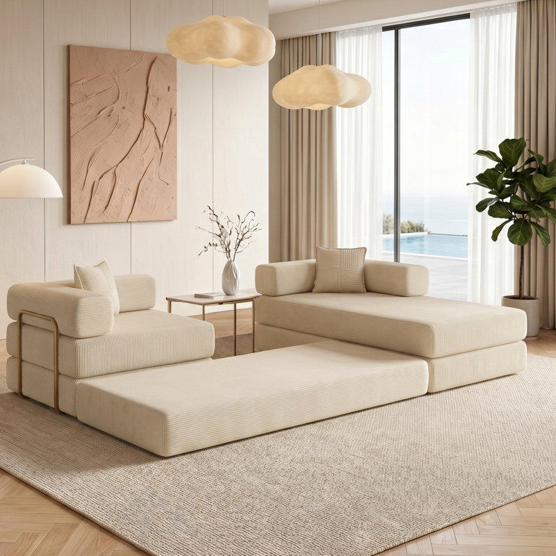 Canapé modulaire Corduroy, Beige
