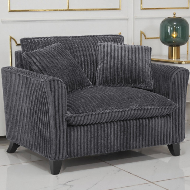 Fauteuil d'appoint 46,5 po avec dossier ergonomique et coussin moelleux, Gris