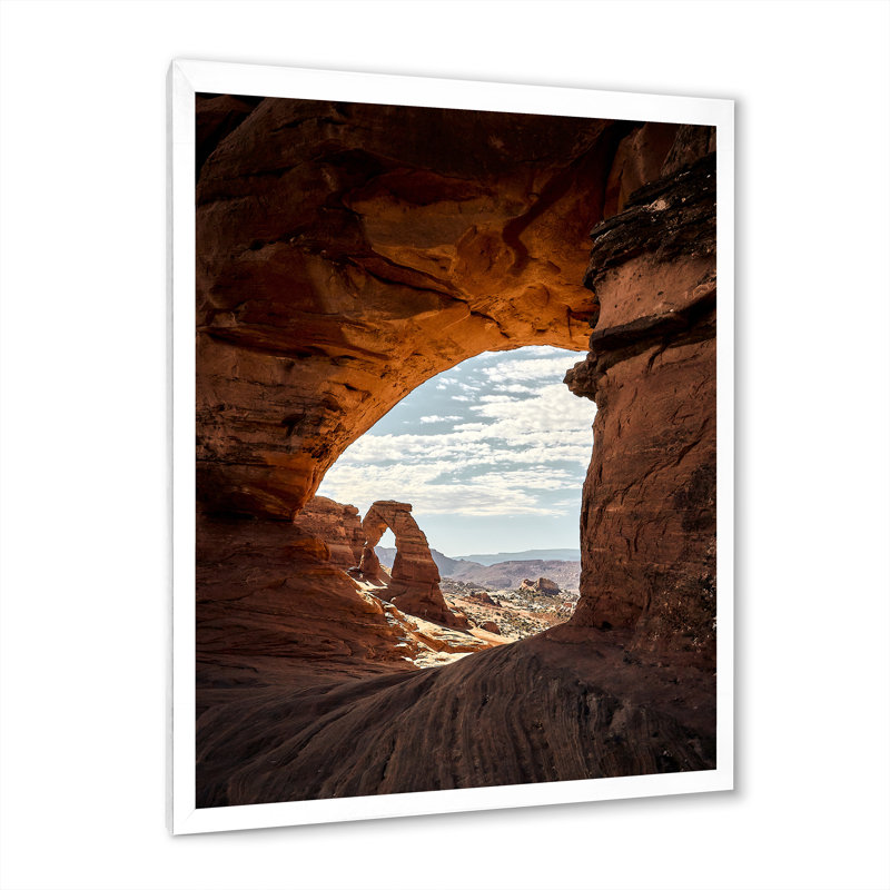 Arizona Canyon Arch National Park II - Arizona, art mural, H 32 po x l 24 po x P 1 po, Cadre photo blanc