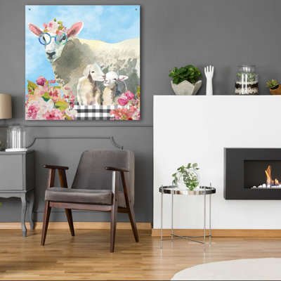 «Farm Animal Beauties B» par Jean Plout, art mural en verre acrylique