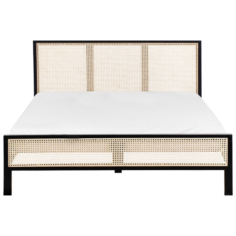 Bed Pine Wood SALERNAS, Black, European Kingsize (160 x 200 cm)