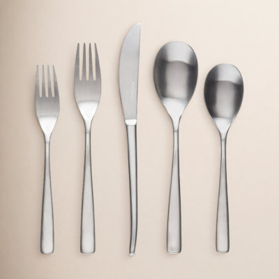over&back Curved 18/8 Flatware Set - Service for 4