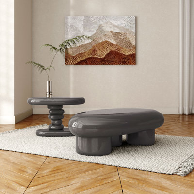Jahmaal 2-Piece Glossy Coffee Table Set
