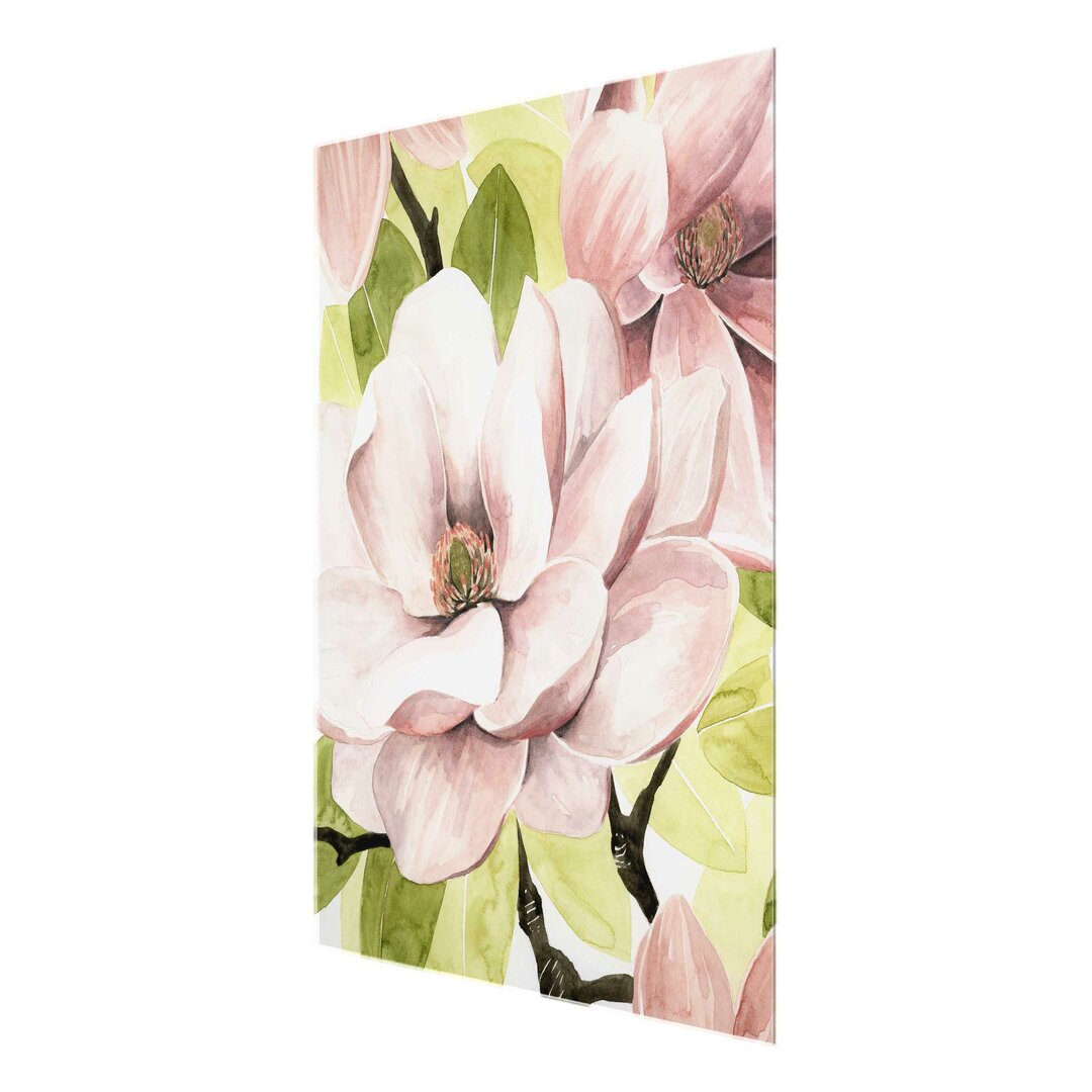 Glasbild Magnolia Blush I