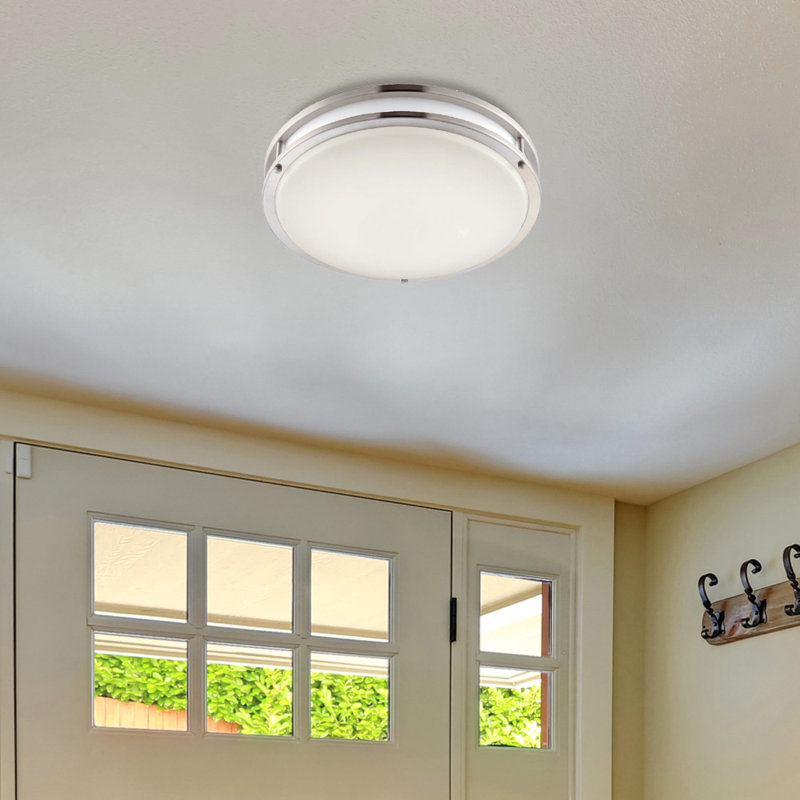 Arjit Flush Mount, 3.48" H x 10.31" W x 10.31" D, Brushed Nickel