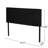 King Bed Headboard With Sophisticated Tufting And Adjustable Height In Black Fabric Contemporary Style Adjustment-788725171