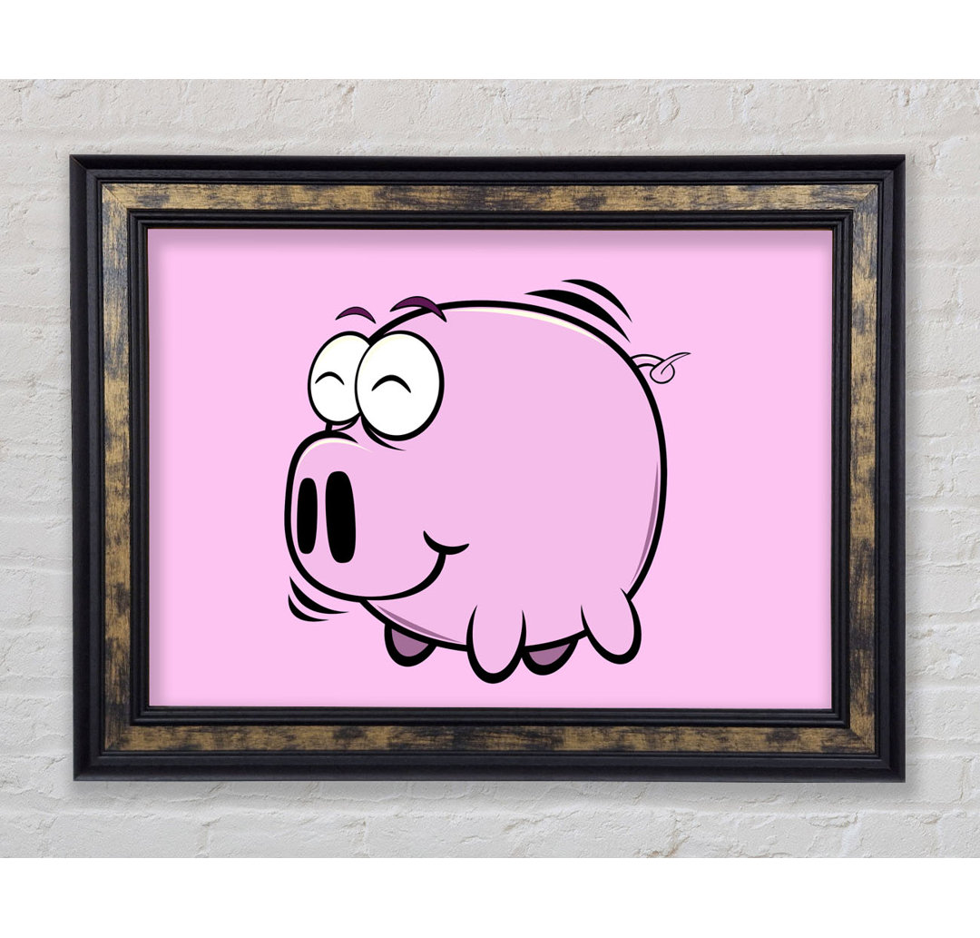 Happy Pig Smiling Pink - Einzelner Bilderrahmen Kunstdrucke