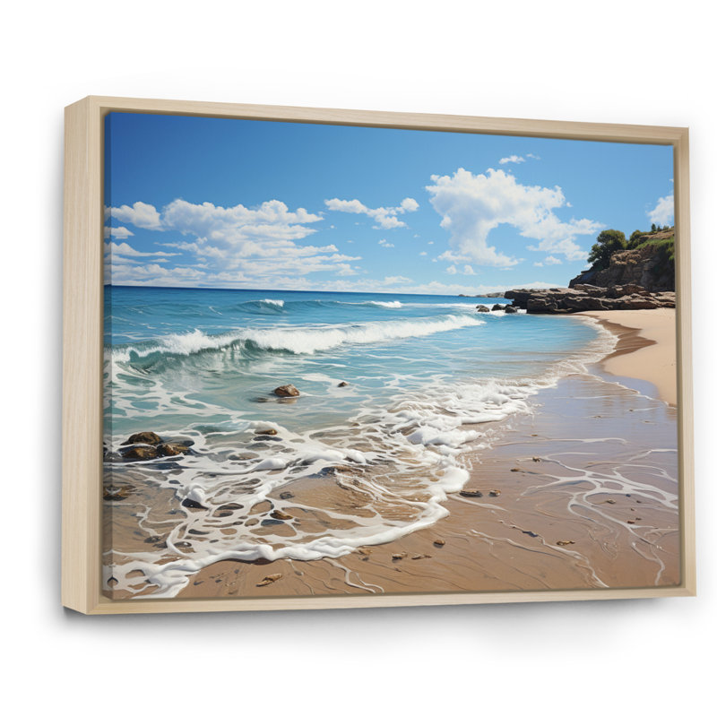 Beach Serenity Shore - Nautical & Beach Wall Art Prints, Cadre naturel flottant, H 16 po x l 32 po x P 1 po