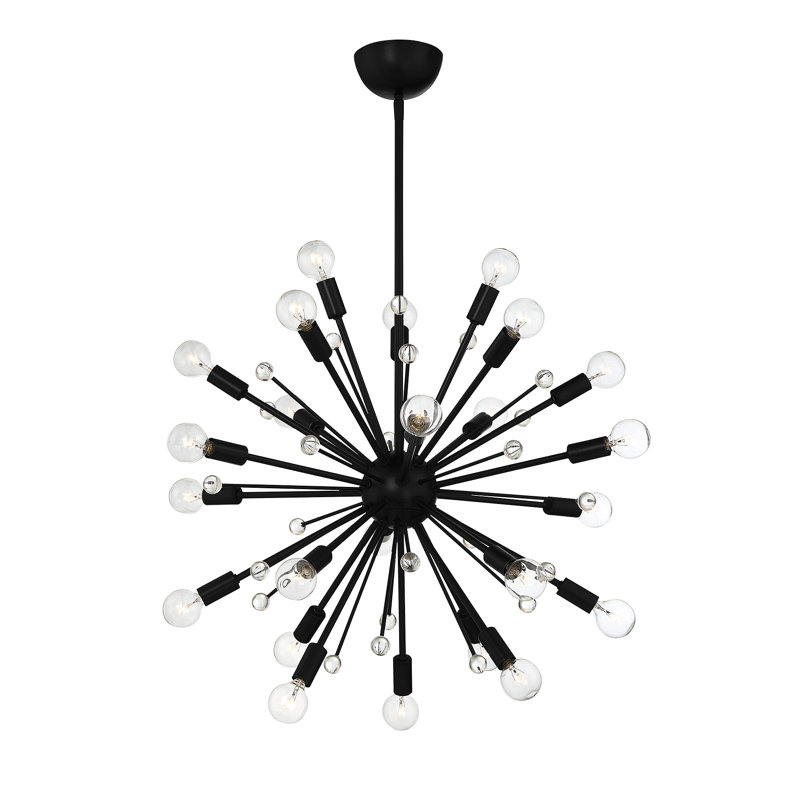 24-Light Chandelier, Noir