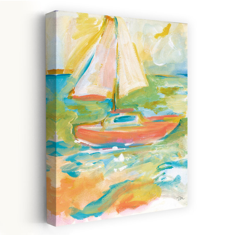 Coucher de soleil marin 1 abstrait art côtier contemporain coloré, H 48 po x l 32 po