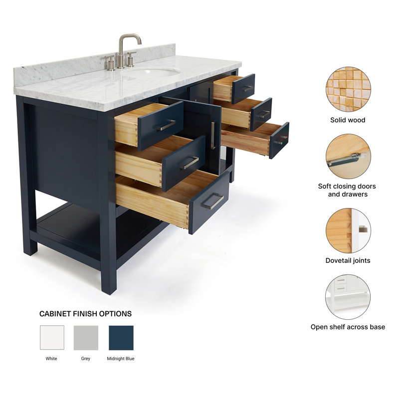 Magnolia Bath Vanity Rectangular Basin S061SCWRV, Oval, Midnight Blue