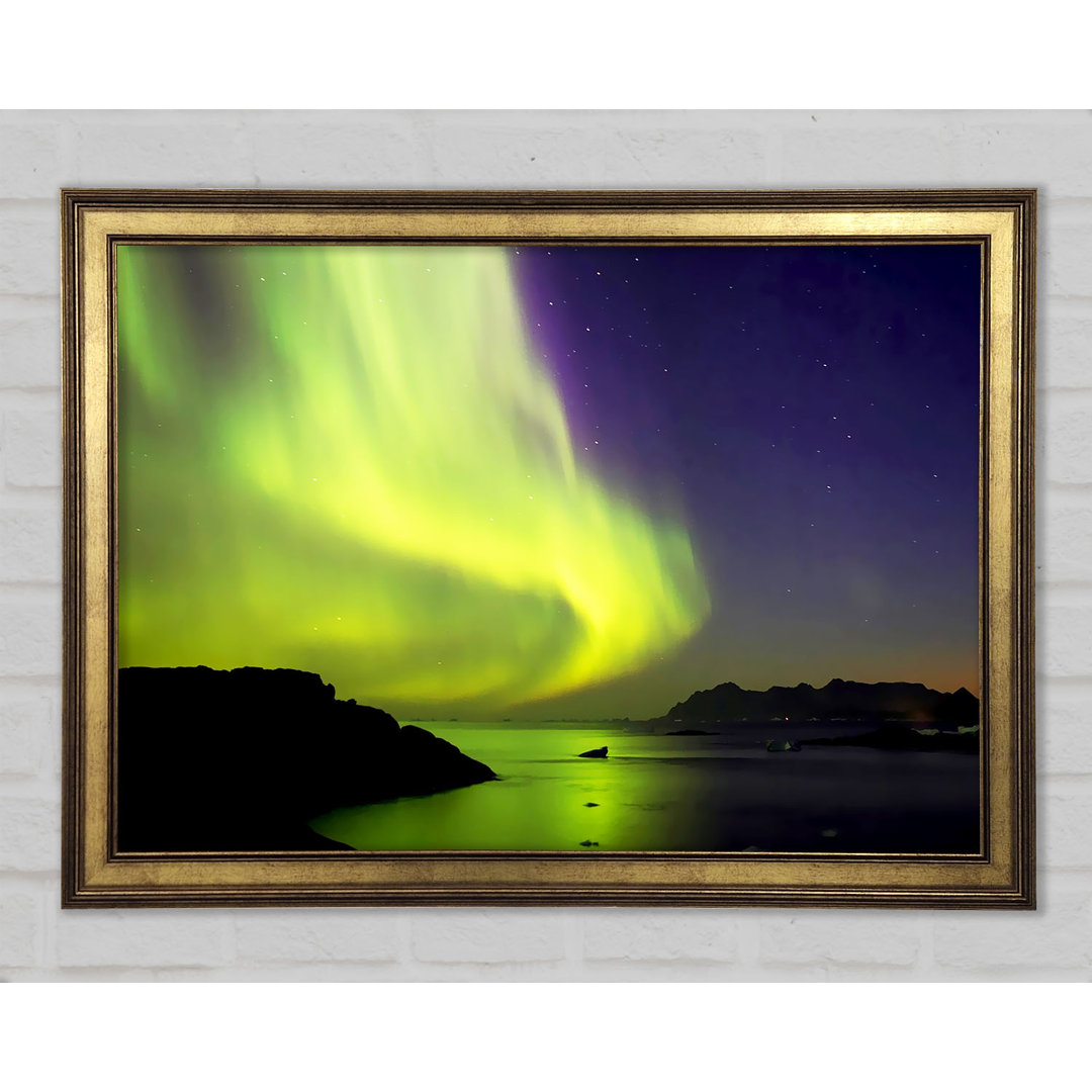 Northern Lights River Flow - Einzelne Bilderrahmen Kunstdrucke