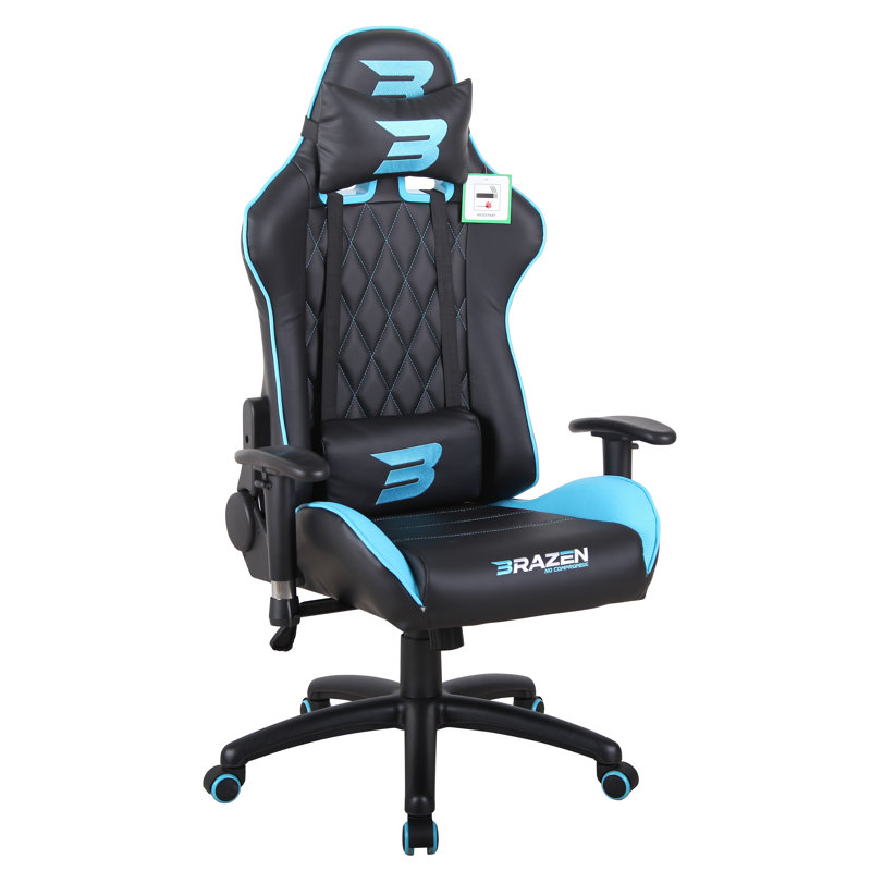 BraZen Phantom Elite Ergonomic Gaming Chair, Black/Blue