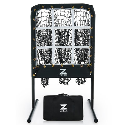 Baseball Pitching Net with Strike Zone  9 Hole Pitching Target