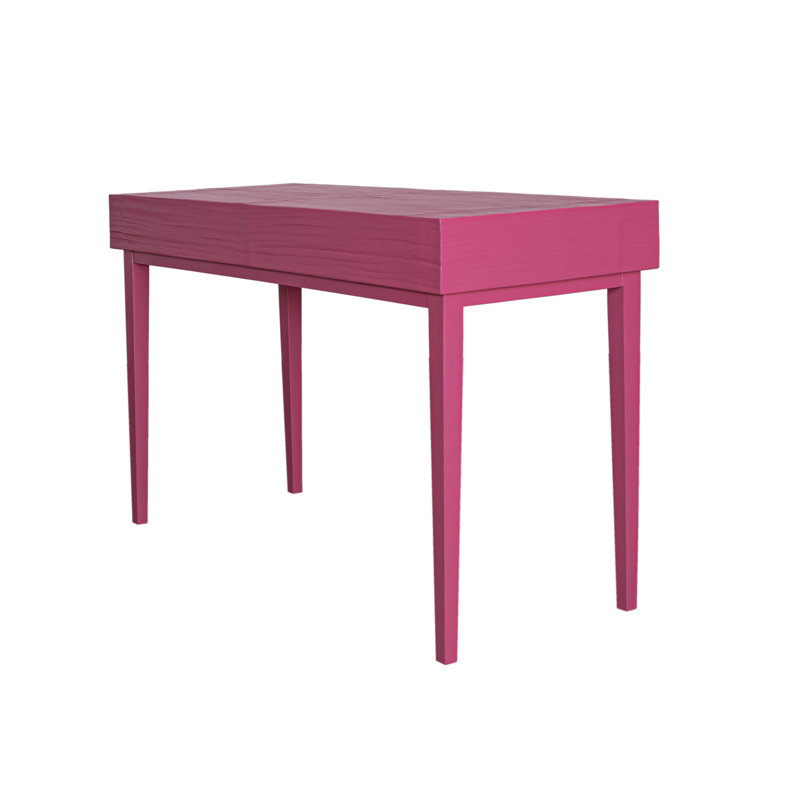 Andros Solid Wood Writing Desk, Hot Pink