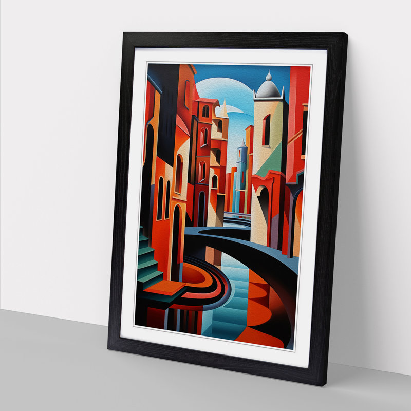Venice Constructivism - Framed Print, 46cm H x 34cm W x 2cm D, Black