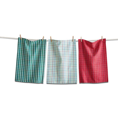 Plaid Waffle Texture Tea Towel Kitchen Towel