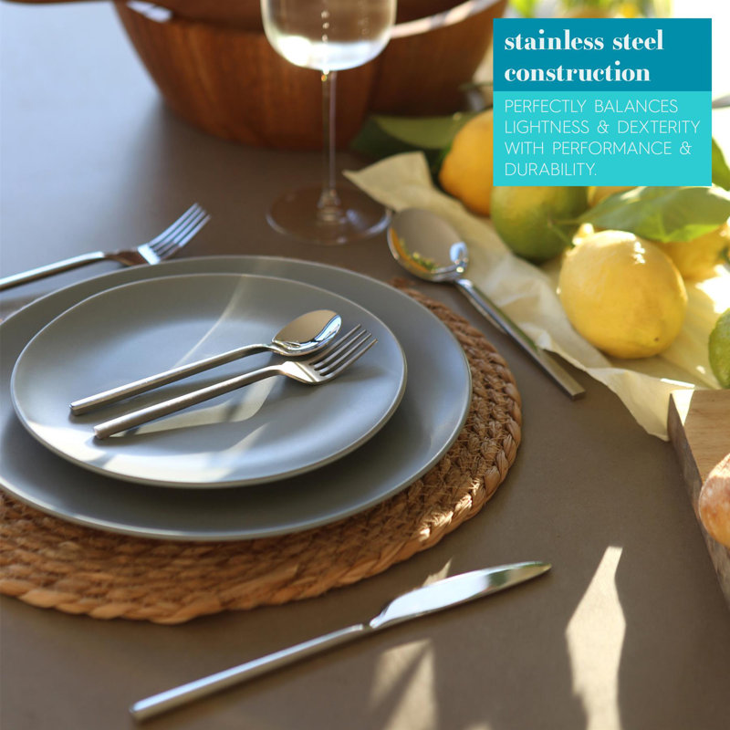 Stainless Steel Dessert Spoons - 20cm - Pack of 4, Silver