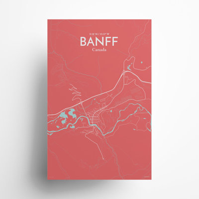 Banff, carte de la ville, impression