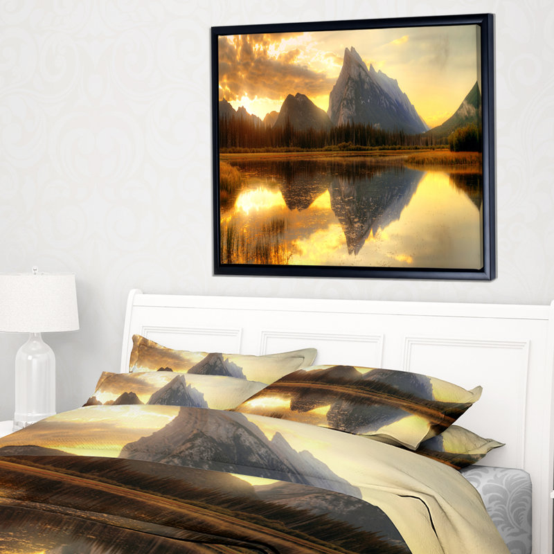 Photographie «vermillion lake, H 30 po x l 40 po x P 1,5 po, Cadre flottant