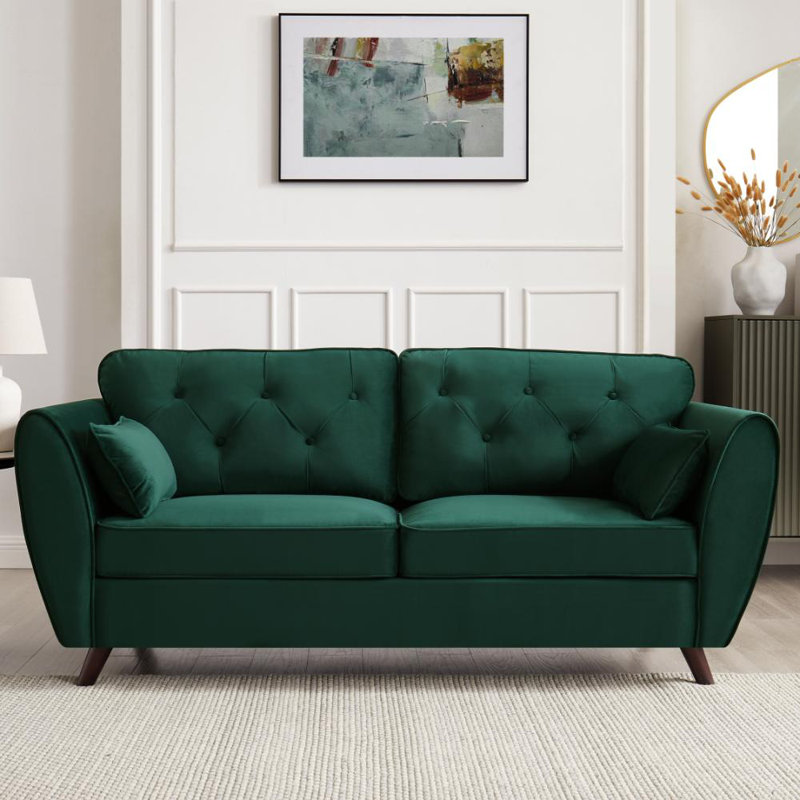 Wangara 3 Seater Sofa, Green Velvet