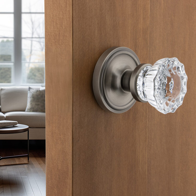 Classic Rosette with Crystal Door Knob, Timeless Bronze
