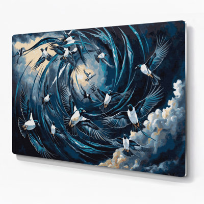 Birds Eurasian Magpie Gray Metal Wall Art
