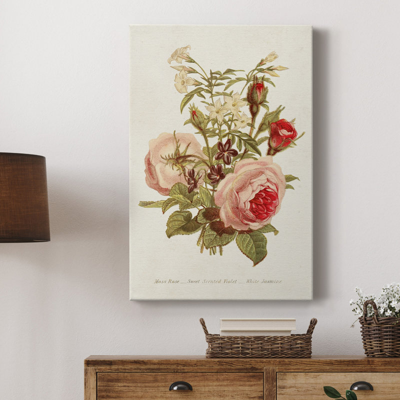 Bouquet de fleurs antique III - impression, H 27 po x l 18 po x P 1 po