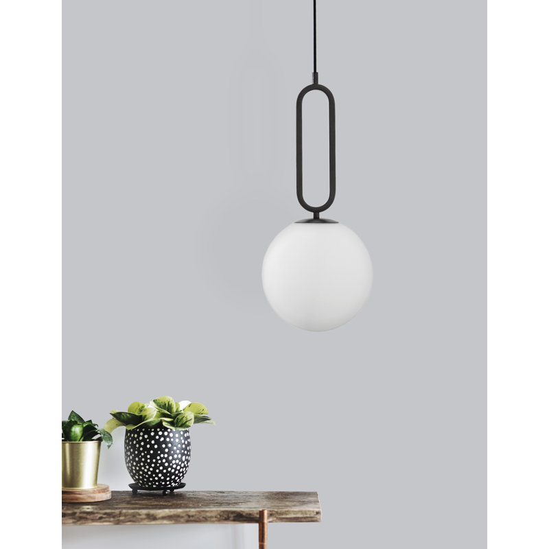 1 - Light Sphere Pendant, Black, 120cm H x 20cm W x 20cm D