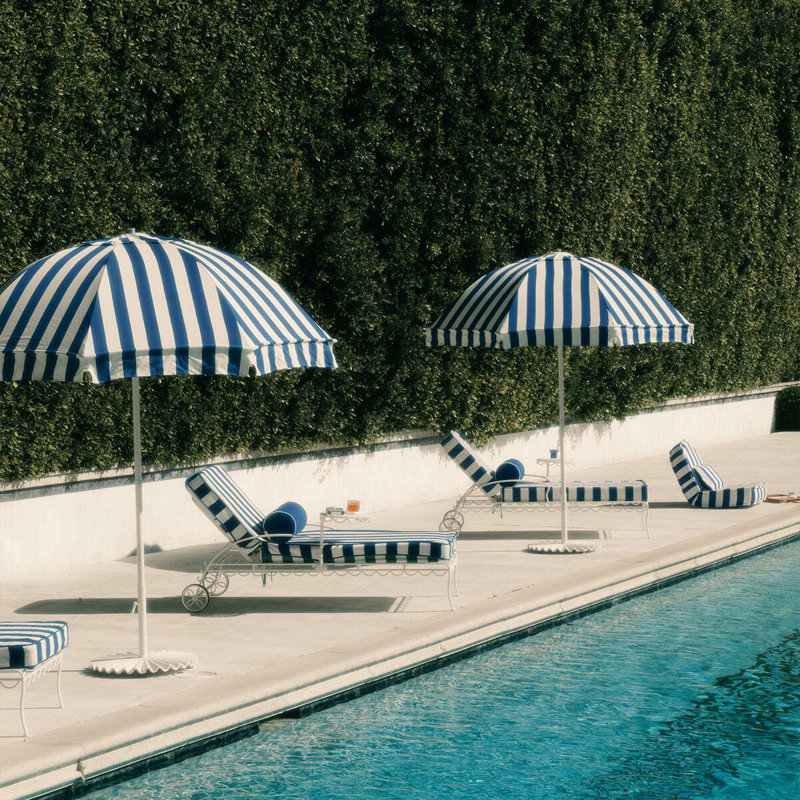 Patio 90'' W Umbrella, Blue/White