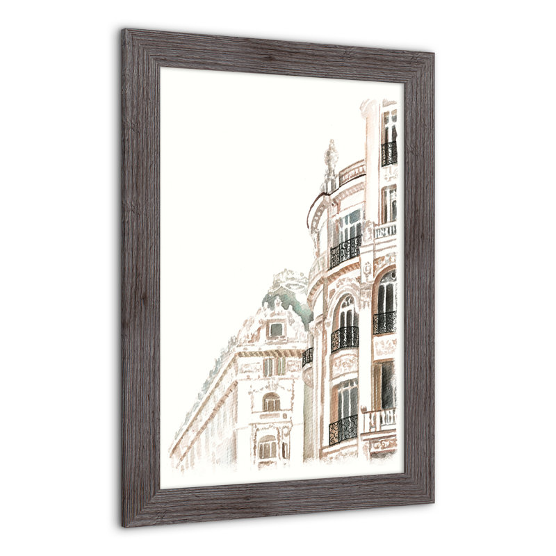 Bâtiments - Peinture sur toile encadrée, Gris