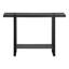 Console rectangulaire pour hall d'entrée en noir - Design avec pieds en métal, tablette fixe, rangement pour tablette de chambre à coucher et de salon de style moderne,