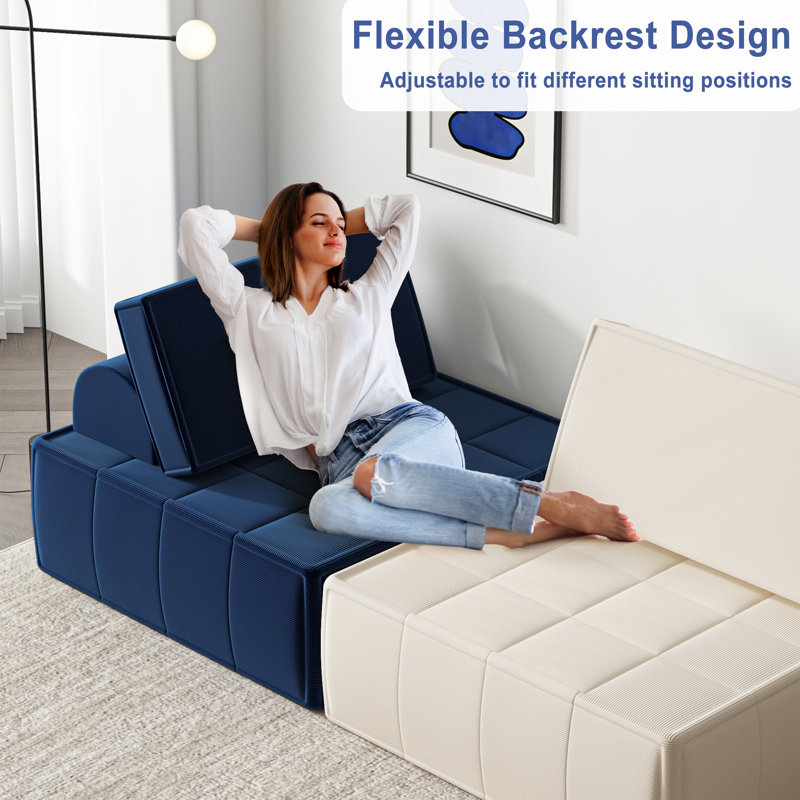 Modular Sectional Sofa – Tool-Free Assembly, Compressed Box Delivery, Customizable Layout – Space-Saving Couch for Small Apartments & Living Rooms