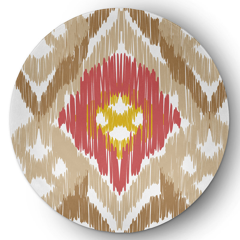 Chenille Ikat Indoor Rug, Round 5'