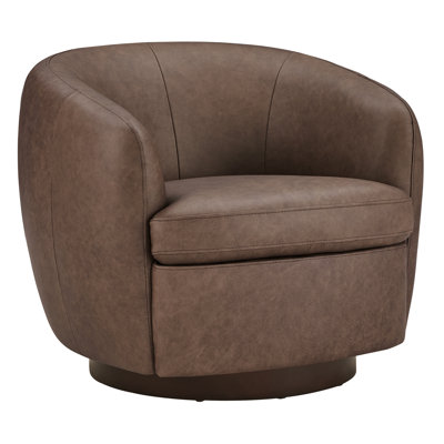 Fauteuil demi-tonneau en cuir Marcy Geniue