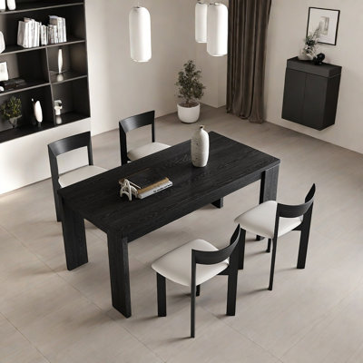Modern simple black dining table sets.