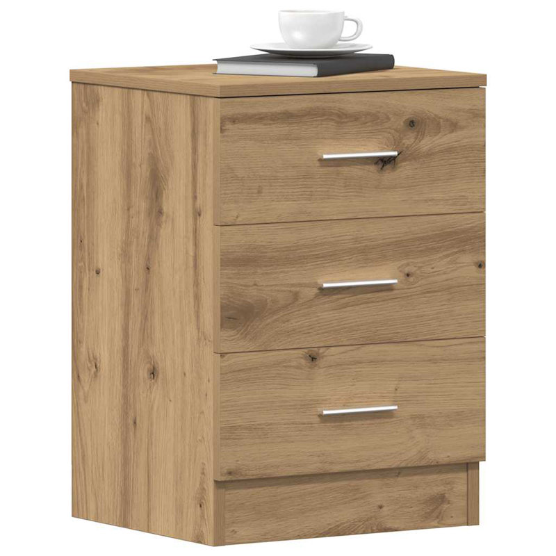 38cm W Manufactured Wood Bedside Table, Artisan Oak, Set of 1